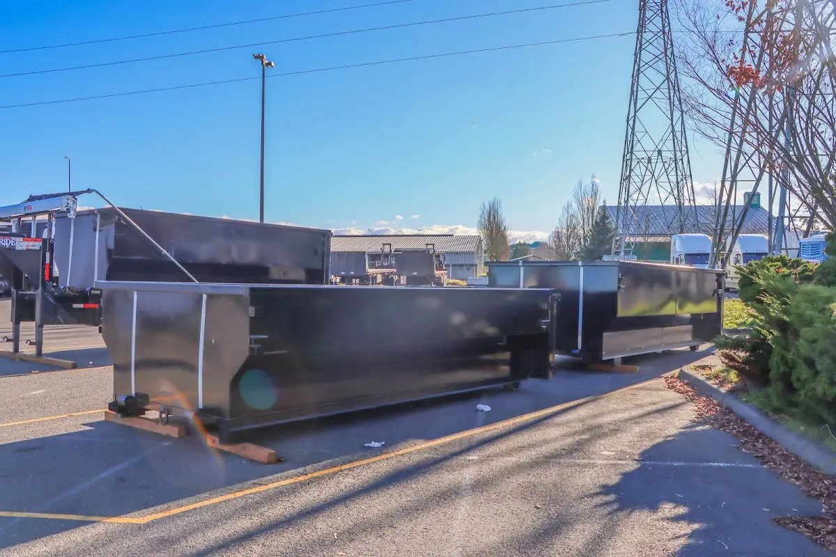 Roll-off dumpster ready for waste disposal at job site for Cleanout Dumpster Rental in Odenville